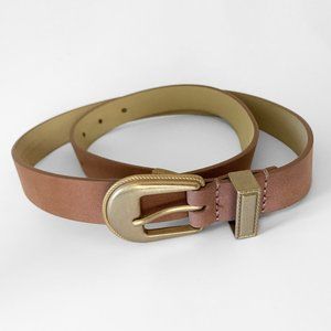Dusty Rose Faux Suede Belt with Gold Accents